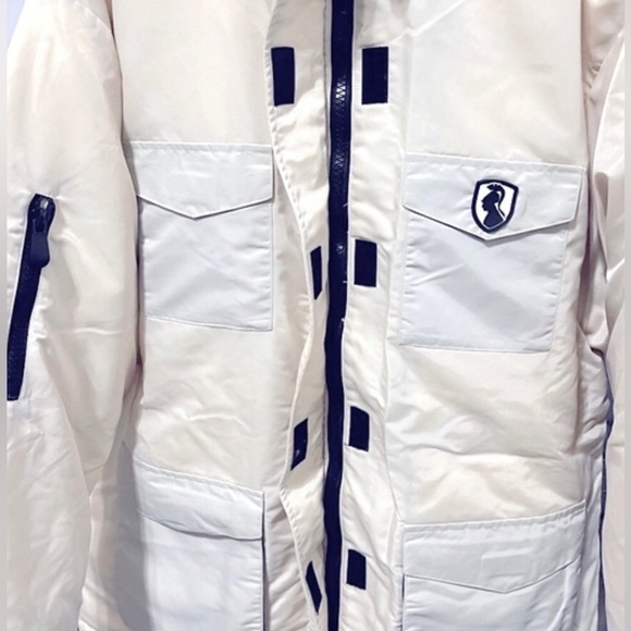 NWT VHNY Down Parka Oversized Winter Coat Beige Hooded Down Parka Jacket Sz M - Picture 10 of 12